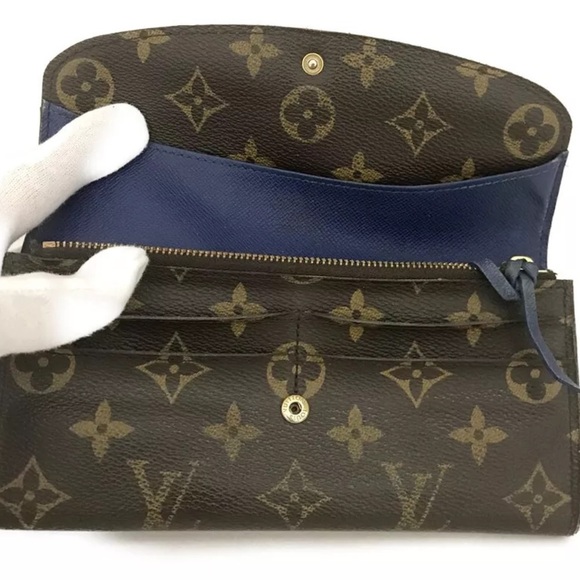 Authentic Louis Vuitton Monogram Emily Long Bifold Wallet Purse “Pretty Blue” - Picture 5 of 9